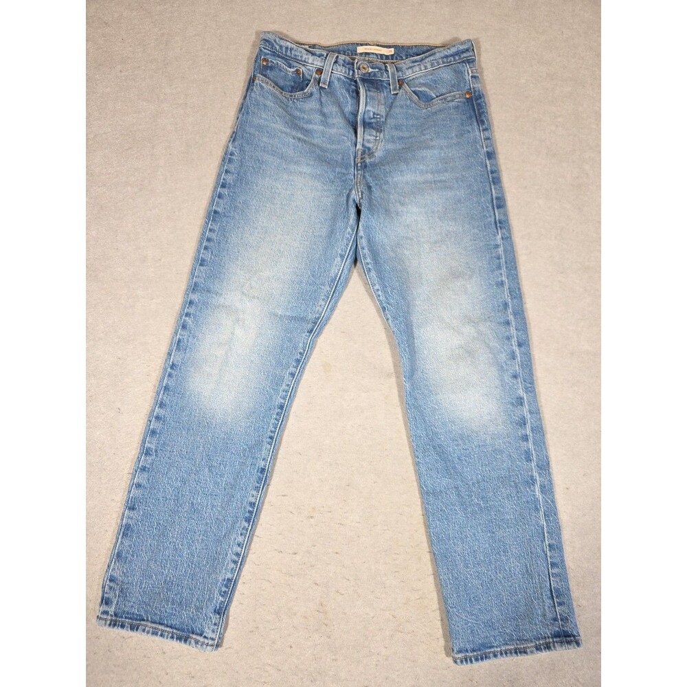 Levis Blue Jeans Womens Size 28 Wedgie Straight Button Fly Big E High Rise